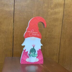 “I’m a Succa For You”- Red and Pink Wooden Gnome Decor-Made in USA